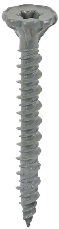 Backer-On 23416 Cement Board Screw, #9 Thread, 1-5/8 in L, Serrated Head, Torx Drive, Sharp Point, Steel, Zinc*