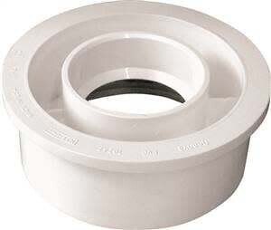 CANPLAS 192758 Reducing Bushing, 4 x 2 in, Spigot x Hub, PVC, White