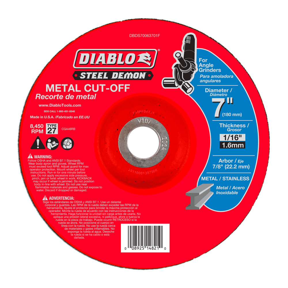 DBDS70063701F DIABLO - STEEL DEMON 7 in. Type 27 Metal Cut-Off Disc