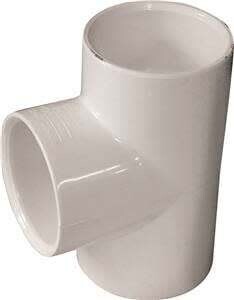 LASCO 401015BC Pipe Tee, 1-1/2 in, Slip, PVC, White, SCH 40 Schedule, 370 psi Pressure*