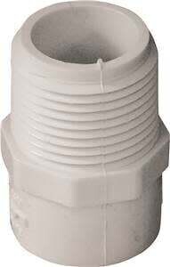 LASCO 436101BC Reducing Male Adapter, 3/4 x 1/2 in, MPT x Slip, PVC, White, SCH 40 Schedule
