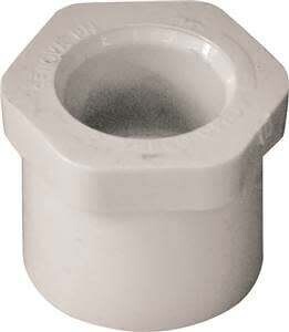 GENOVA 300 Series 30215 Pipe Reducing Bushing, 1 in Spigot x 1/2 in Slip, White