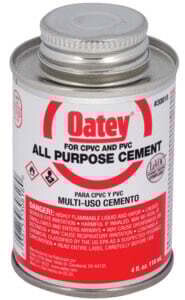 Oatey 30818 Solvent Cement, 4 oz Can, Liquid, Milky Clear*