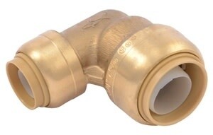 SharkBite U274LFA Pipe Reducing Elbow, 3/4 x 1/2 in, 90 deg Angle, Brass, 200 psi Pressure