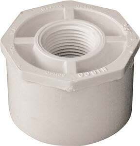 LASCO 438248BC Reducing Bush, 2 x 3/4 in, Spigot x FNPT, PVC, White, SCH 40 Schedule