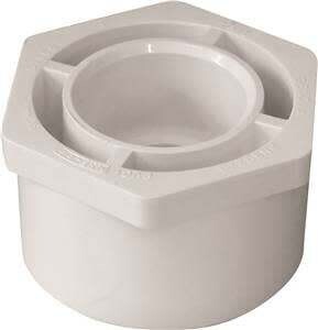 LASCO 437249BC Reducing Bush, 2 x 1 in, Spigot x Slip, PVC, White, SCH 40 Schedule