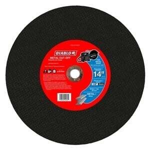 Diablo DBD140125G01F Cut-Off Wheel, 14 in Dia, 1/8 in Thick, 3/4 in Arbor, Aluminum Oxide Abrasive