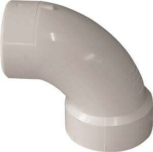 CANPLAS 192454L Sanitary Street Elbow, 4 in, Spigot x Hub, 90 deg Angle, PVC, White