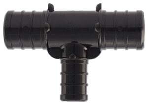 Apollo Valves PXPAT3434125PK Pipe Tee, 3/4 x 1/2 in, Barb, Plastic, Black, 200 psi Pressure
