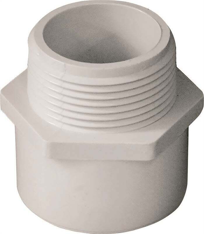 LASCO 436012BC Male Adapter, 1-1/4 in, MPT x Slip, PVC, White, SCH 40 Schedule, 370 psi Pressure