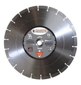 DIAMOND PRODUCTS 70499 Circular Saw Blade, 14 in Dia, 1 in Arbor, Diamond Cutting Edge*