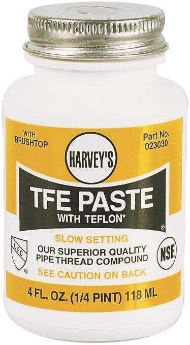 HARVEY 023030 Pipe Thread Compound, 4 fl-oz Jar, Liquid, Paste, White