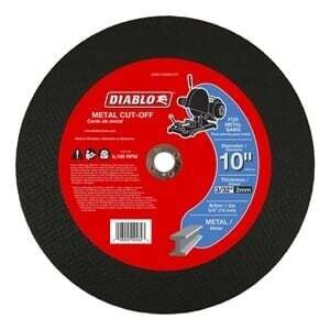 Diablo DBD100093L01F Cut-Off Disc, 10 in Dia, 3/32 in Thick, 5/8 in Arbor, Aluminum Oxide Abrasive