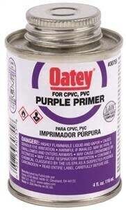 Oatey 30755 Primer, Liquid, Purple, 4 oz Pail*