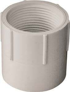 LASCO 435012BC Female Adapter, 1-1/4 in, Slip x FPT, PVC, White, SCH 40 Schedule, 370 psi Pressure