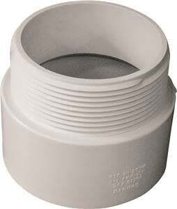 CANPLAS 192873 Pipe Adapter, 3 in, MNPT x Hub, PVC, White