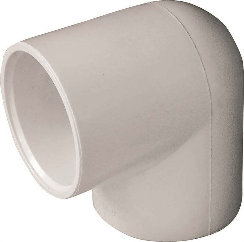 LASCO 406012BC Pipe Elbow, 1-1/4 in, Slip, 90 deg Angle, PVC, White, SCH 40 Schedule, 370 psi Pressure