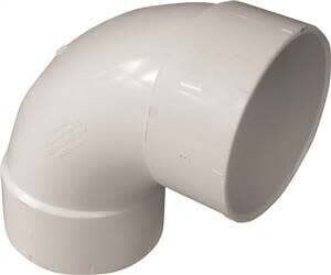 CANPLAS 414164BC Sanitary Elbow, 4 in, Hub, 90 deg Angle, PVC, White