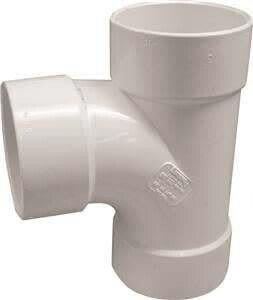 CANPLAS 414124BC Sanitary Tee, 4 in, Hub, PVC, White