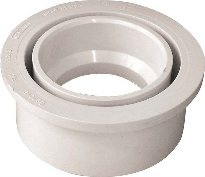 CANPLAS 192754 Reducing Bushing, 3 x 2 in, Spigot x Hub, PVC, White