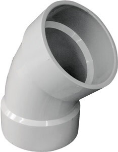 CANPLAS 192504 Sanitary Elbow, 4 in, Hub, 45 deg Angle, PVC, White