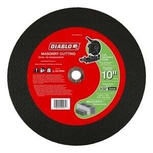 Diablo DBD100093L01C Cut-Off Disc, 10 in Dia, 3/32 in Thick, 5/8 in Arbor, Aluminum Oxide Abrasive