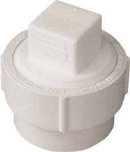 CANPLAS 193703AS Cleanout Body with Threaded Plug, 3 in, Spigot x FNPT, PVC, White