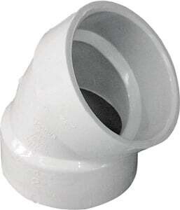 B &amp; K 05886H Pipe Elbow, 2 in, Hub, 45 deg Angle, PVC, SCH 40 Schedule