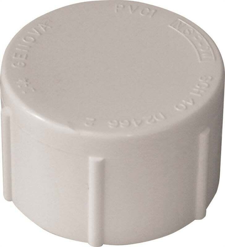 LASCO 448007BC Pipe Cap, 3/4 in, FPT, PVC, White, SCH 40 Schedule*