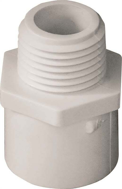 LASCO 436005BC Male Adapter, 1/2 in, MPT x Slip, PVC, White, SCH 40 Schedule, 600 psi Pressure*