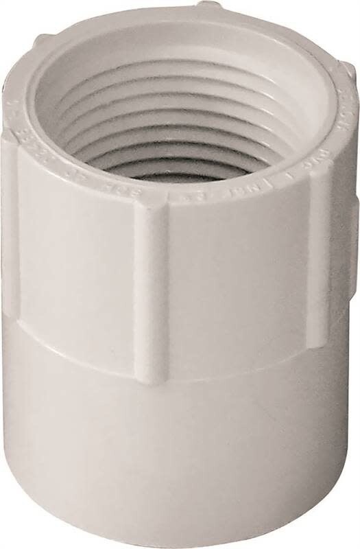 LASCO 435007BC Female Adapter, 3/4 in, Slip x FPT, PVC, White, SCH 40 Schedule, 480 psi Pressure