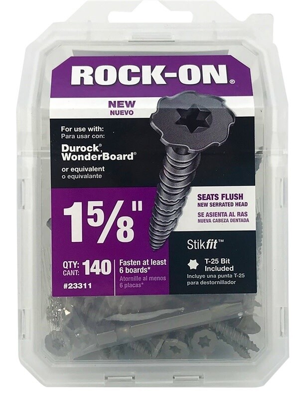 Rock-On 23311 Cement Board Screw, #9 Thread 1 5/8&quot;*