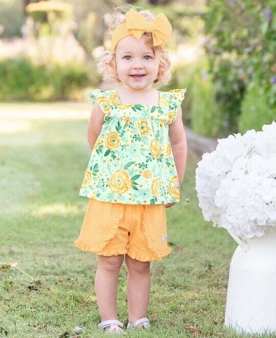 Cottage Flowers Flutter Square Neck Top