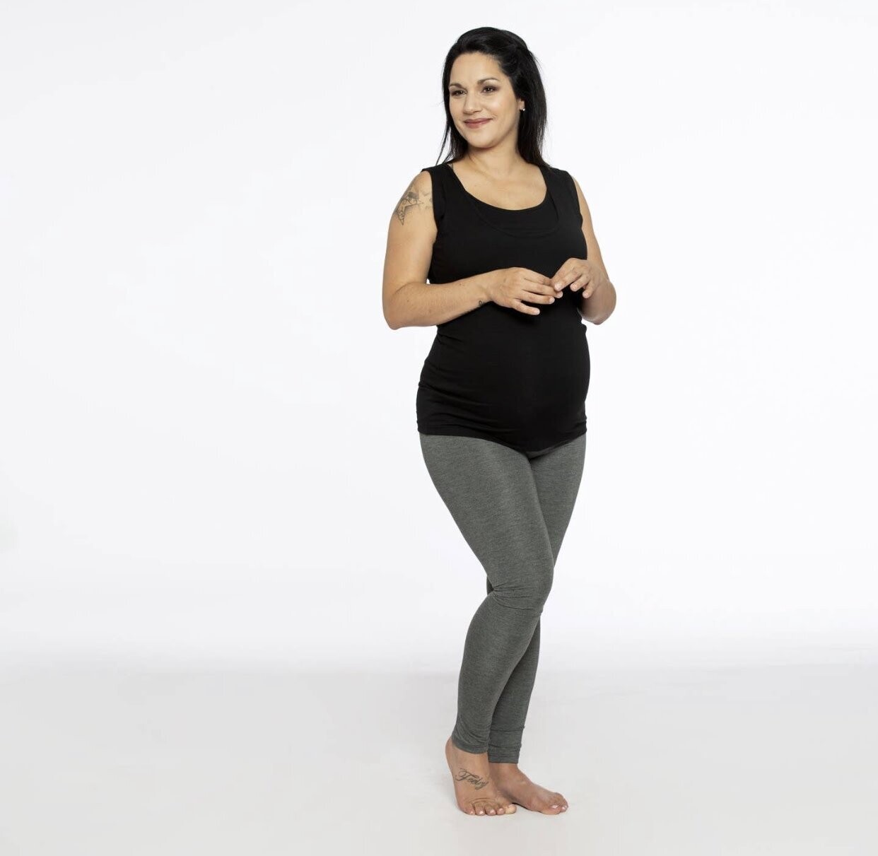 Bamboo Maternity Leggings - Dark Gray