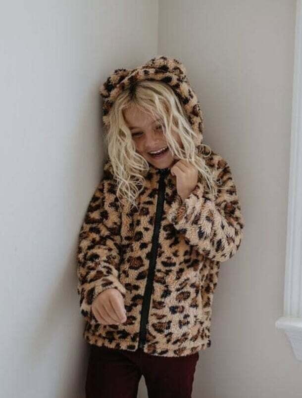 Fur Leopard Jacket with Ears