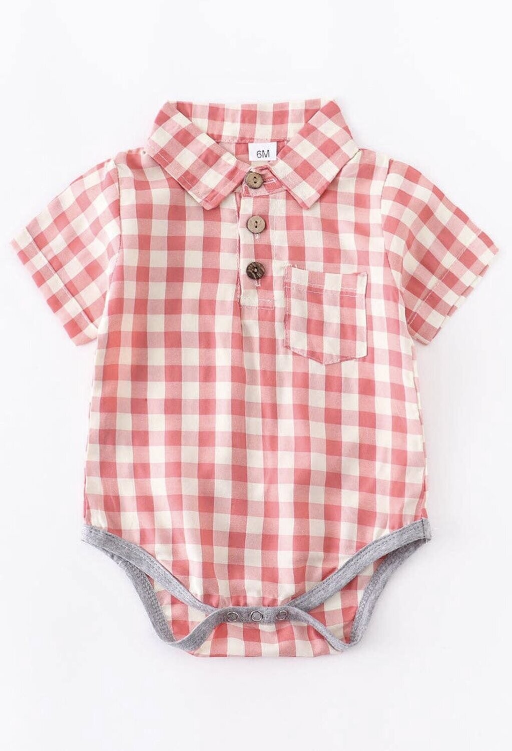 Baby Boy Red Plaid Onesie