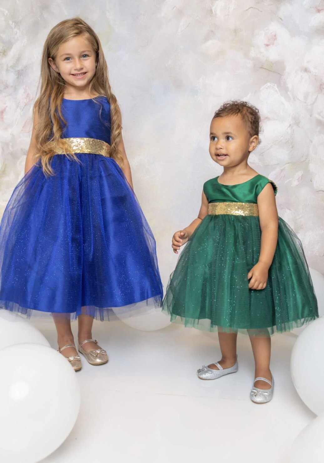 Gold Sequin V Back Baby Dress