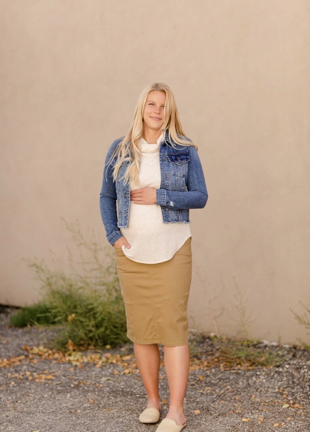Khaki Maternity Skirt