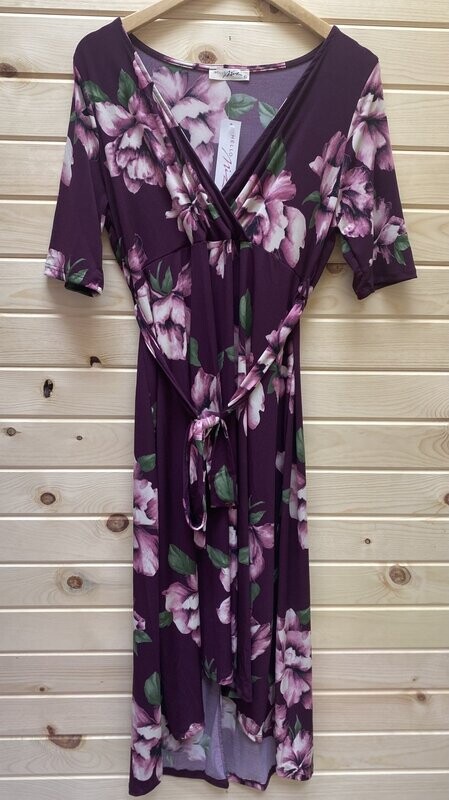Floral High-Low Maternity/Nursing Dress