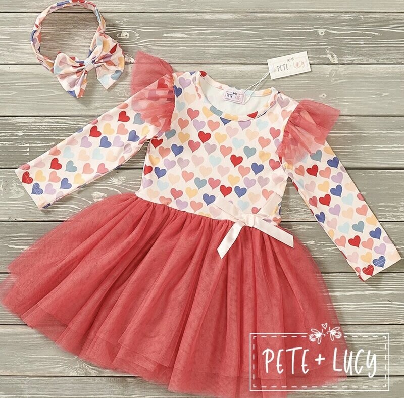 Pastel Hearts Tulle Dress