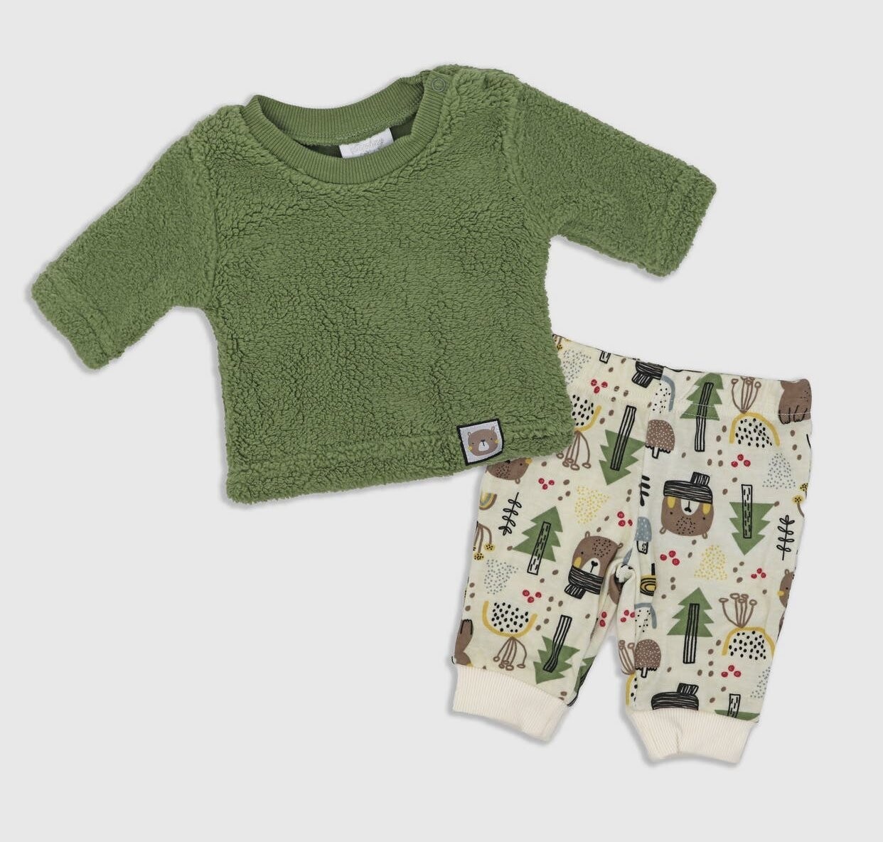 Green Forest Bear Sherpa Set