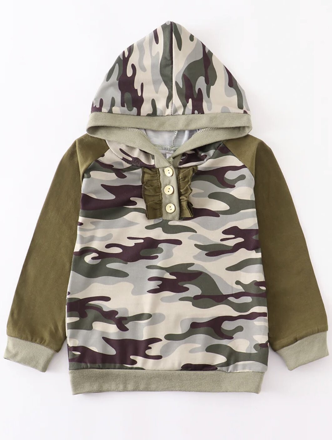 Camo Ruffle Hoodie Girls Toddler
