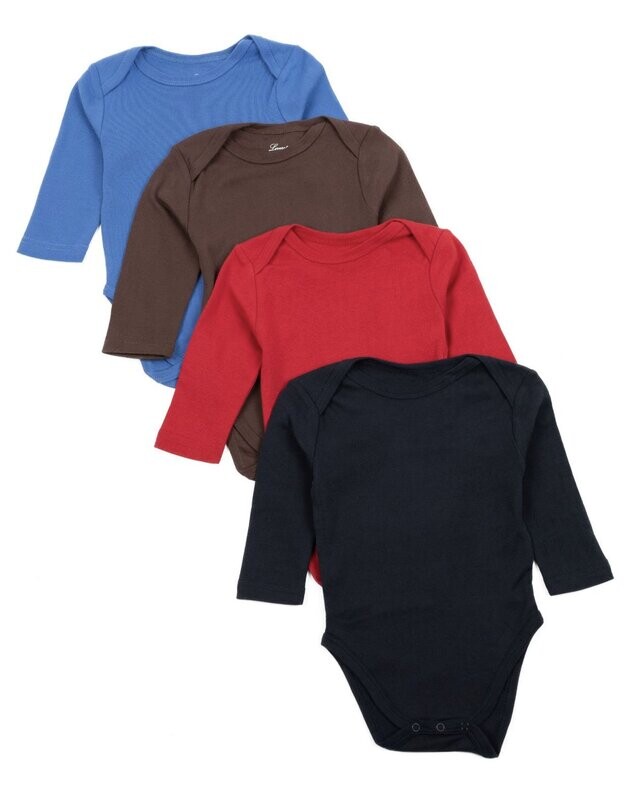 Boys Solid Color 4 Piece Onesies