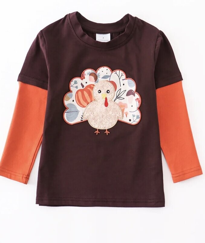 Thanksgiving Turkey Applique unisex shirt