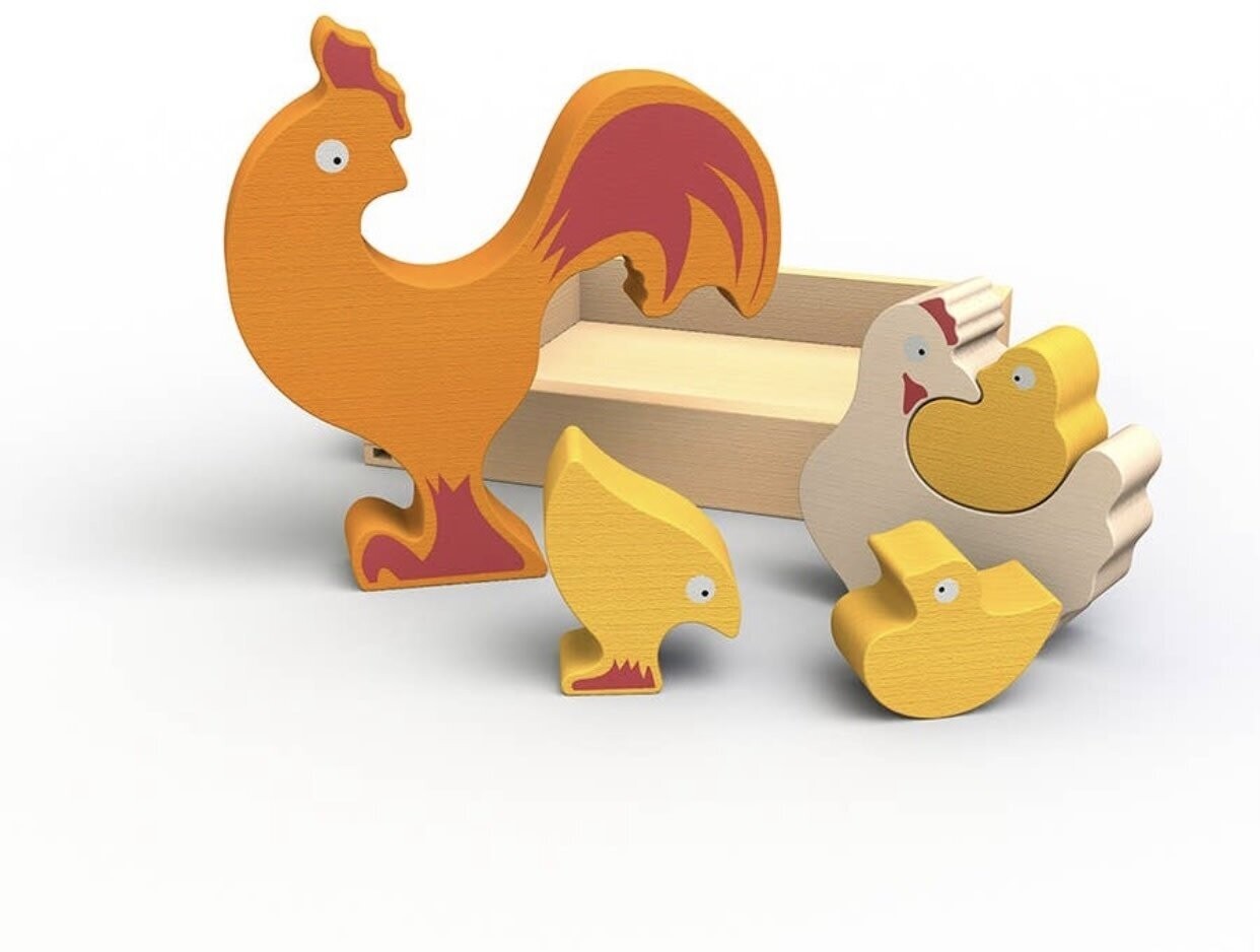 Chicken Family Puzzle and Playset