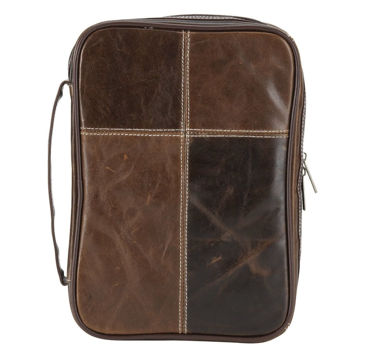 Brown Cross Stitch Large Print Bibe Case