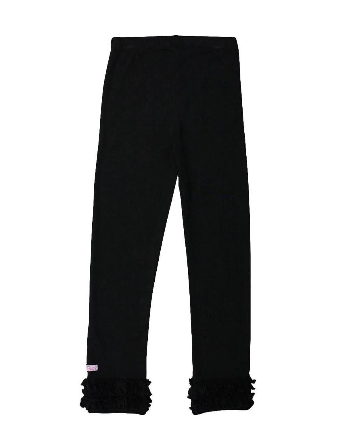 Solid Black Ruffle Leggings