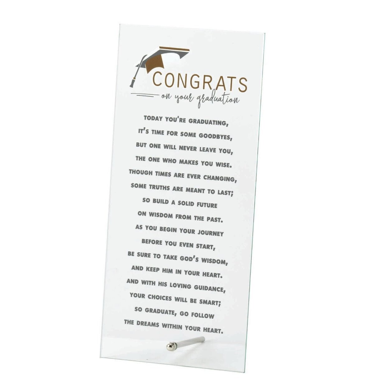 Tabletop Graduation Glass Plaque