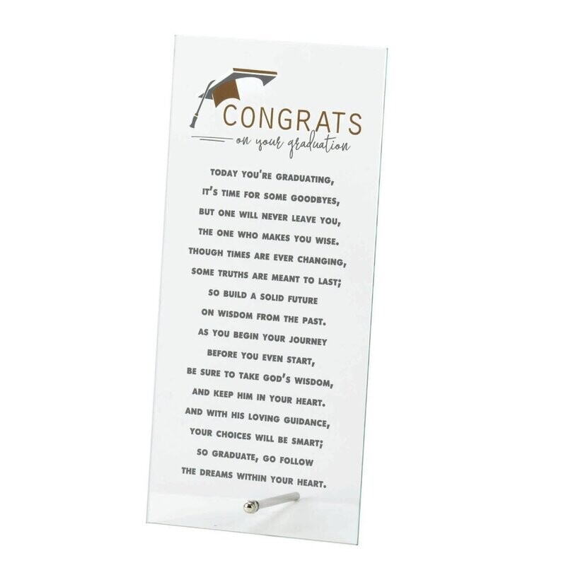 Tabletop Graduation Glass Plaque