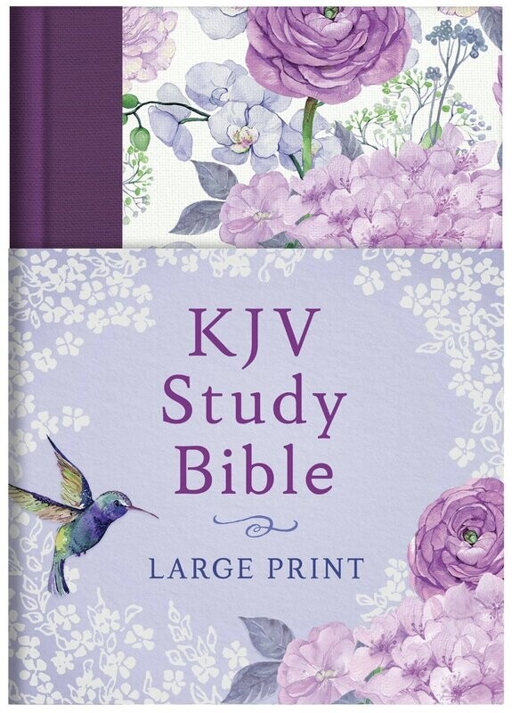 KJV Large Print Study Bible - Hummingbird Lilacs